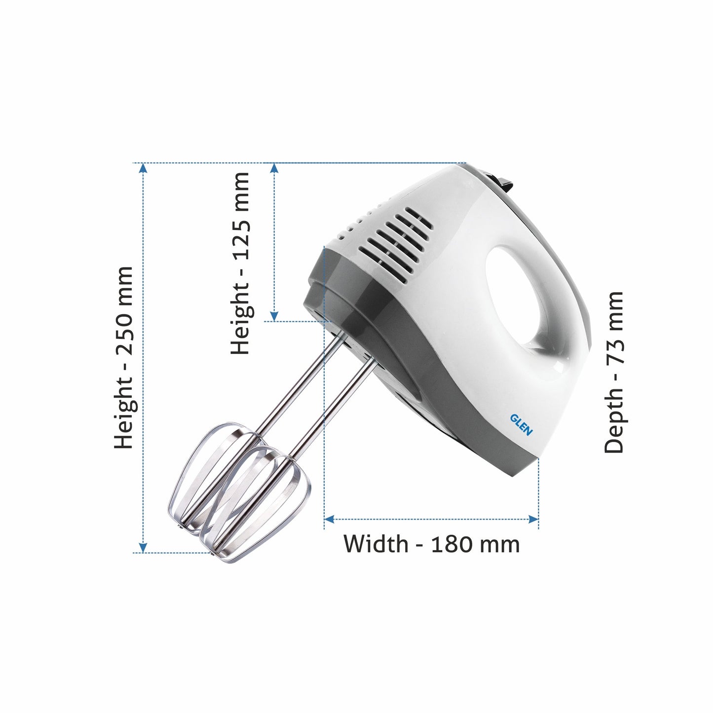 Electric Hand Mixer 125W 2 Beaters with 5 Speed Settings - White and Grey (4060)
