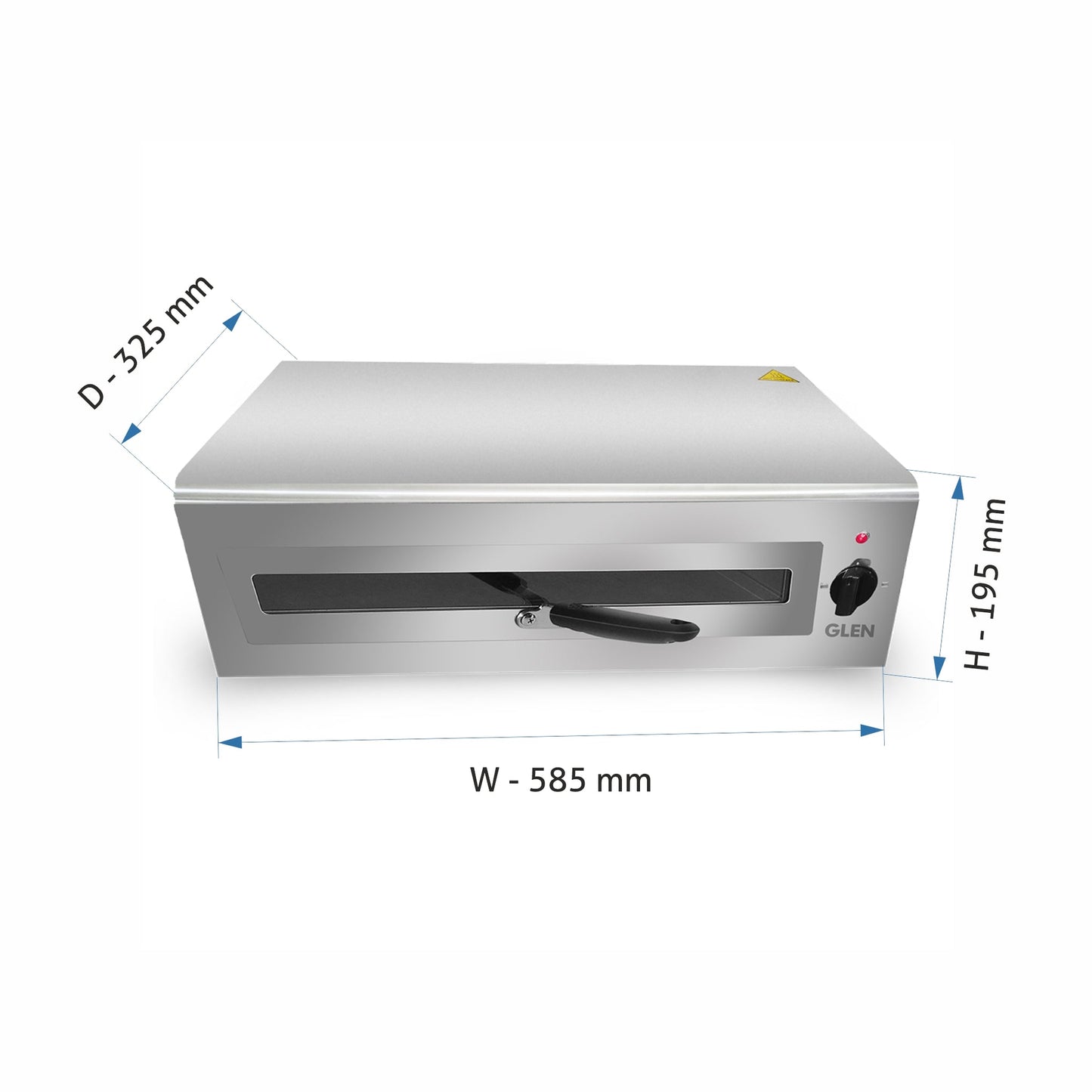 GLEN 1400W Electric Tandoor & Grill | Extra Large Capacity | Matt Finish Stainless Steel Body | Ideal for Baking, Roasting, Toasting & Grilling – Silver (5014 XL)