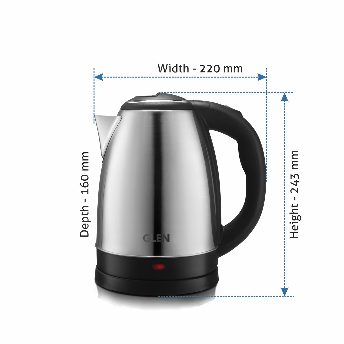 Electric Kettle 1.8 Litre Stainless Steel with 360B0 Rotational Base, 1500 W - Silver (9002)