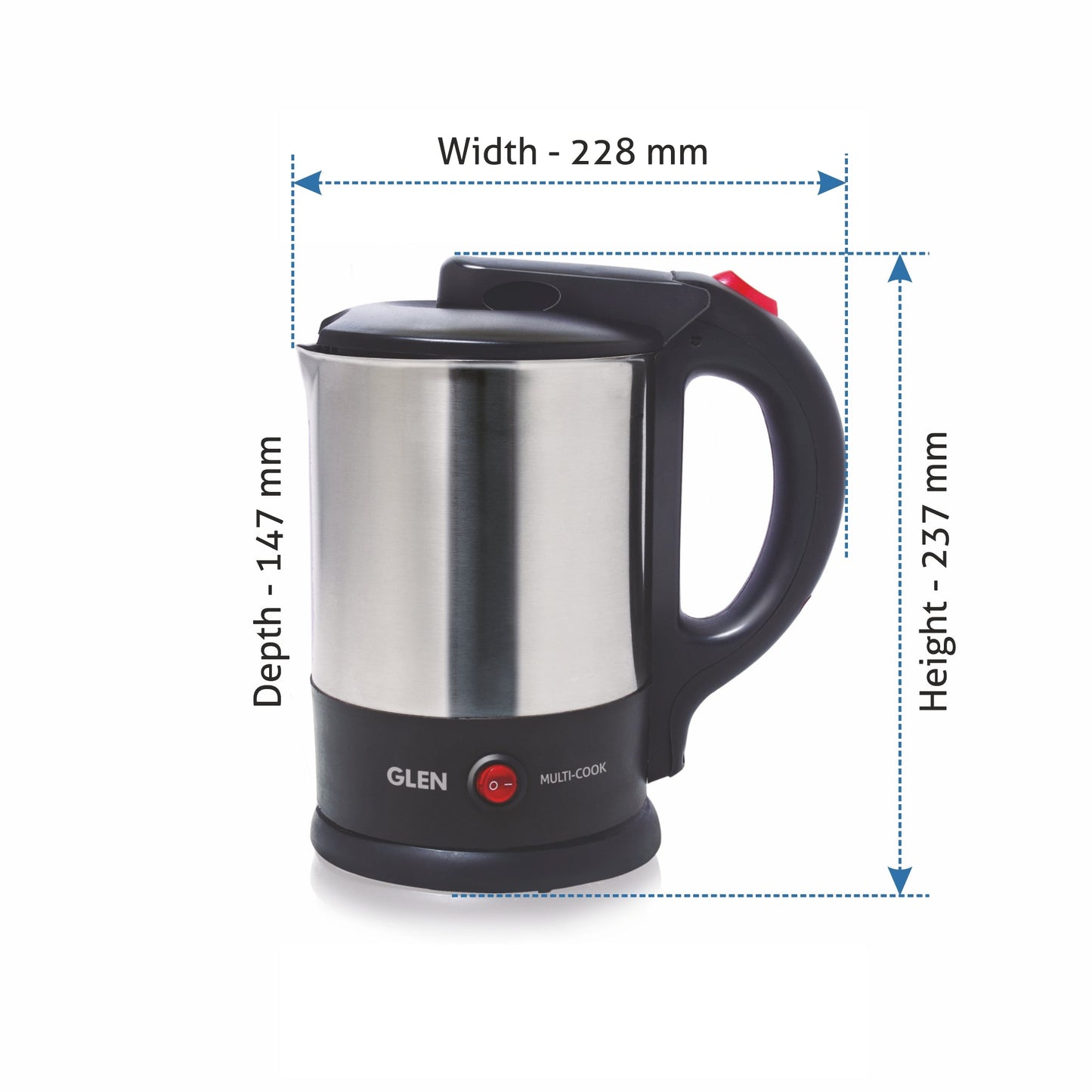 Multi Function Electric Kettle Tea Maker, 1.5 Litre with 360B0 Rotational Base 1500W - Silver and Black (9014)
