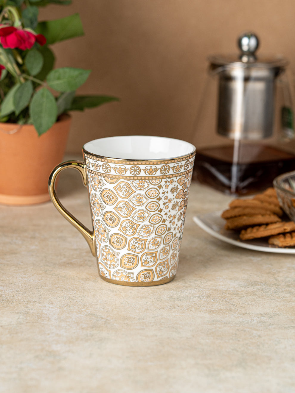 Claycraft Zing Coffee & Milk Mug Ebony, 340ml, 1 Piece (E696)