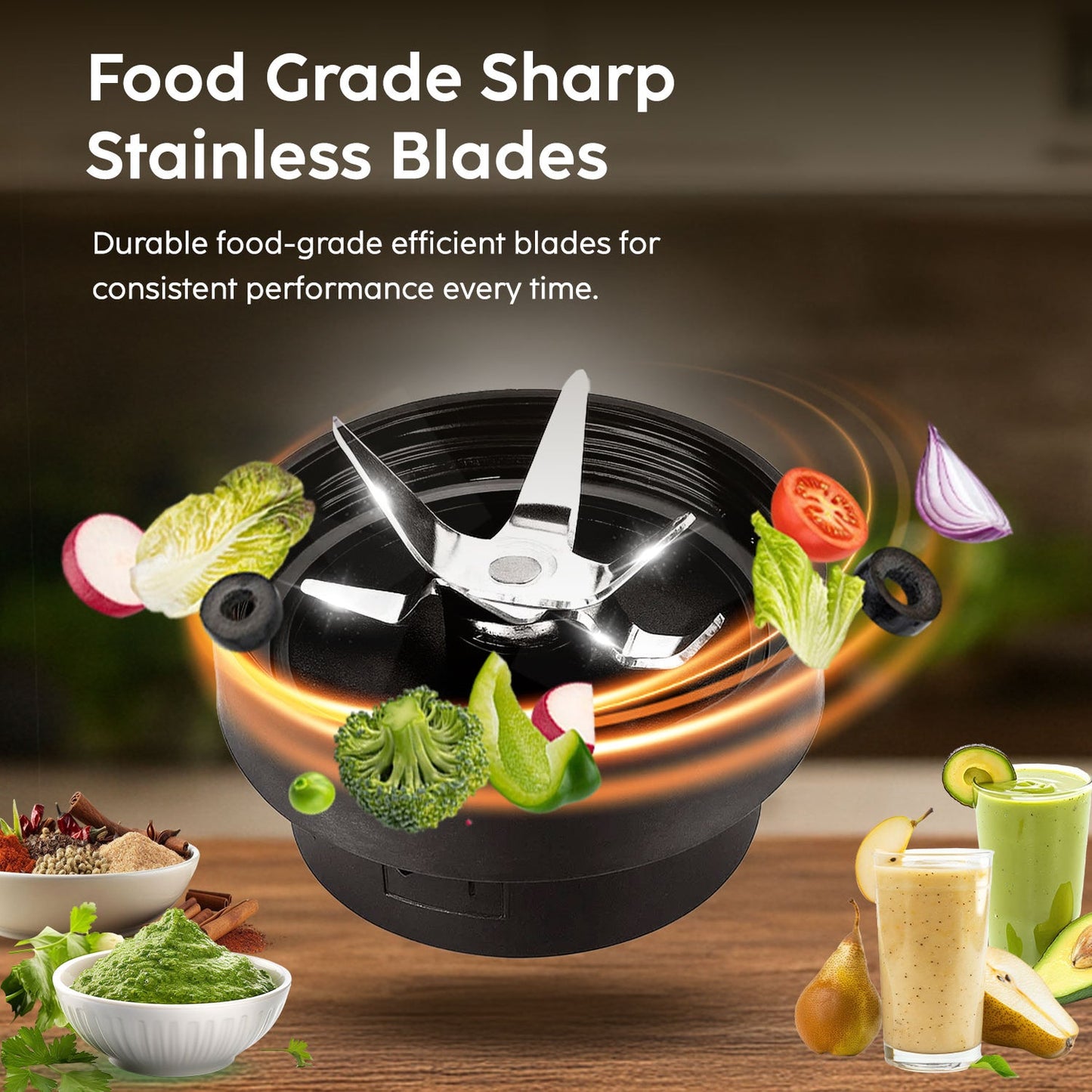 GLEN Active-Blender, 350W Grinder Blender, 2 Unbreakable Food Grade Jars with Sipper Cap (SA4048NSIP)