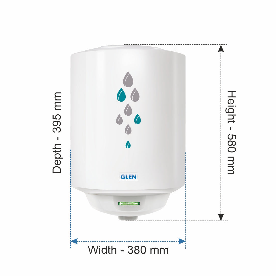 Water Heater 25 Litre 2000W 8 Bar Pressure Glasslined Element and Tank, Temperature control (7056)