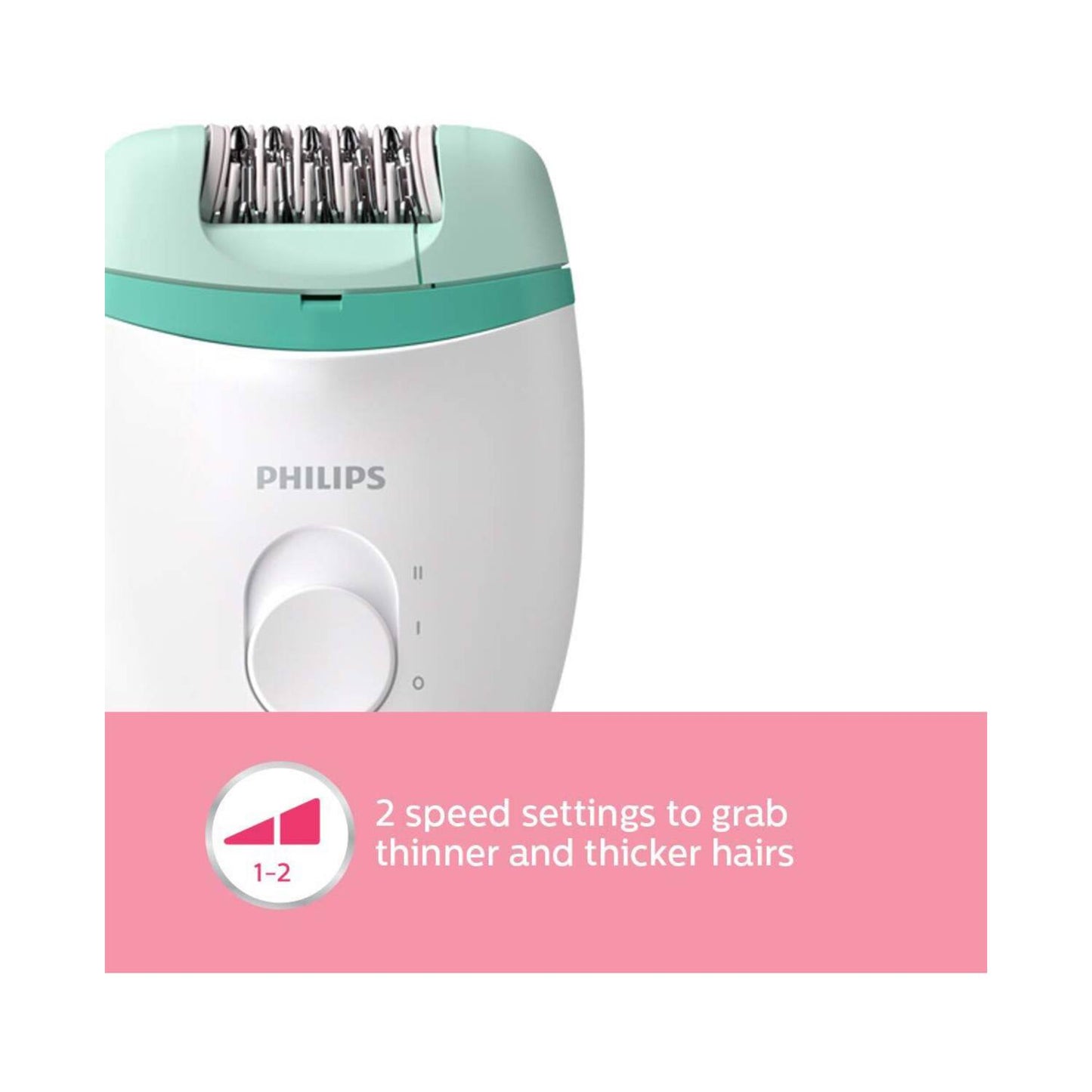 PHILIPS Corded Compact Epilator - White, Green (BRE245/00)