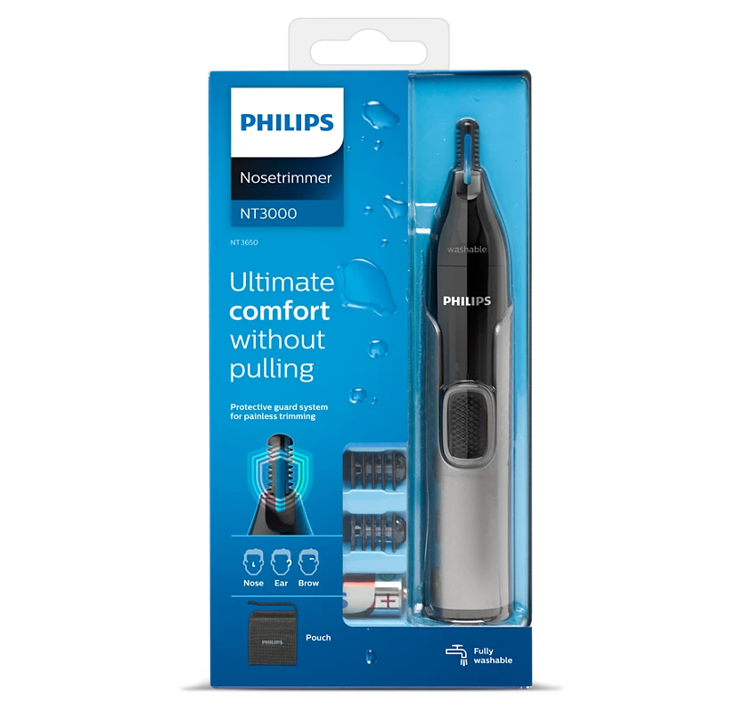 PHILIPS Series 3000 Nose, Ear and Eyebrows Trimmer | 60 min Runtime (NT3650/16)