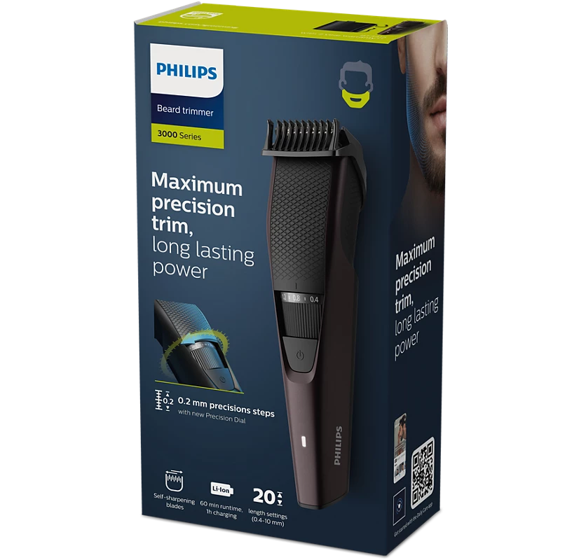 Philips Beard Trimmer | Available in 2 Different Colors | Series 3000 (BT3431/30)