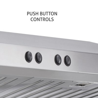 Straight Line Kitchen Chimney with Push Button Baffle filters 60cm 1000 m3/h -Silver (6002 DX SS)