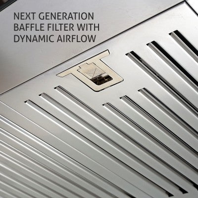 Electric Kitchen Chimney, T Shape Baffle filters 60cm 1000 m3/h -Silver (6052 SS)