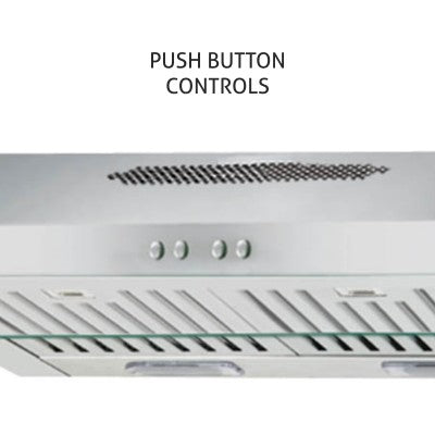 Straight Line Kitchen Chimney Recirculation only Carbon Filters Baffle filters 60cm 1000 m3/h -Silver (6003 SS)