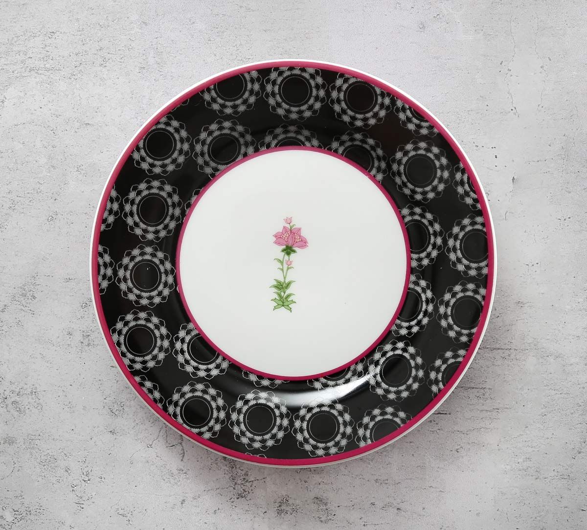 Claycraft India Circus Black Garden Side Plate 7" 1 Piece