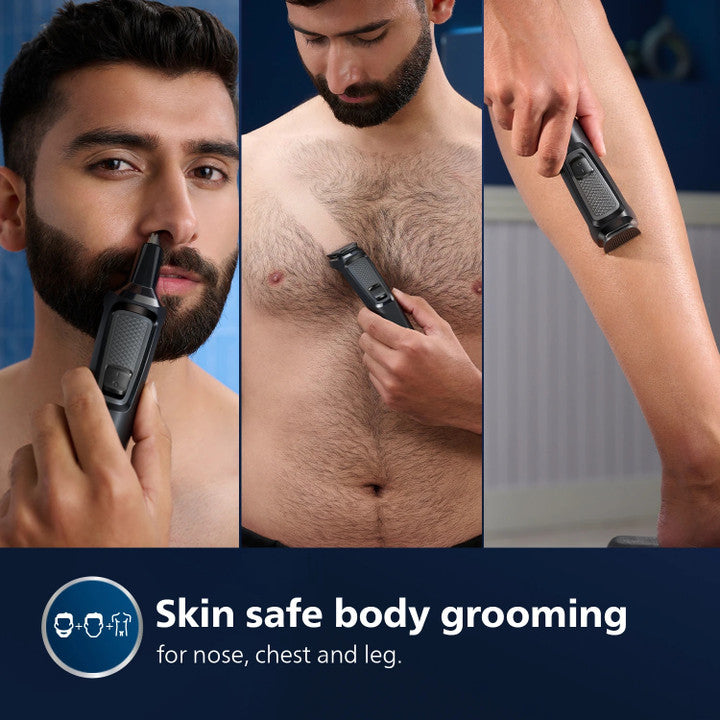 PHILIPS Series 3000 Multigroom, All in one Trimmer for Head and Body 6 in 1 | 60 min Runtime (MG3724/30)