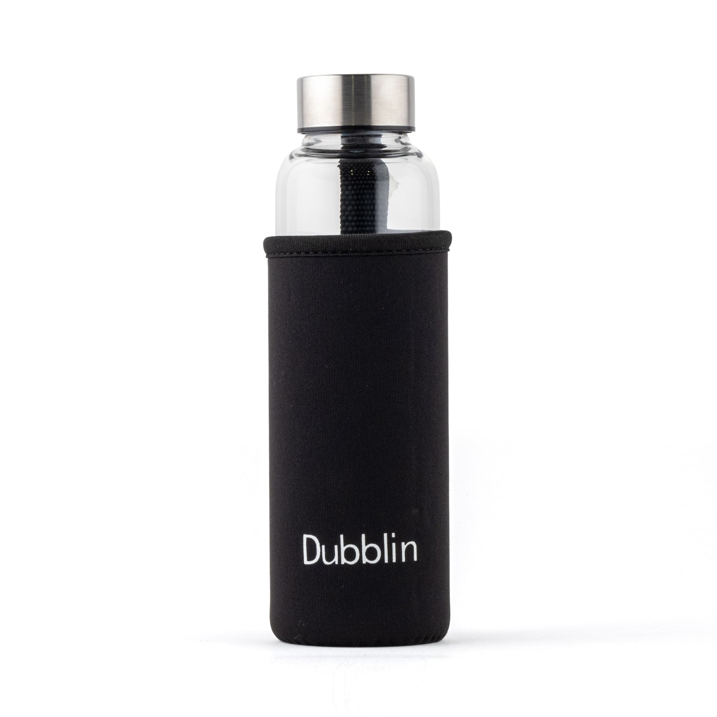 DUBBLIN Stream 400 Glass Bottle With Bag | Water Bottle with Protective bag | Glass Water Bottle