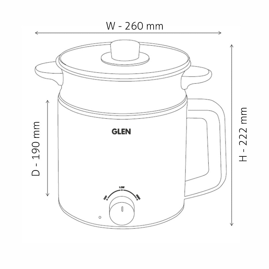 Multi Cook Electric Kettle, 1.5 Litre Steam, Cook & Boil 600W- Silver and Black (9016)