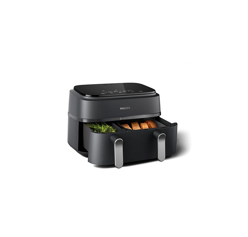 PHILIPS 3000 Series Airfryer Dual Basket | Cook Two Meals at Once, Crispy & Healthy with Rapid Air Technology (NA352/00)