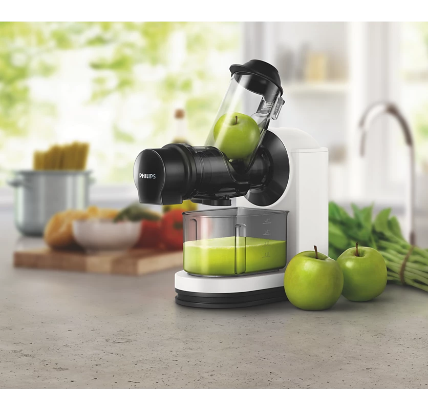PHILIPS Viva Collection XL Tube Masticating juicer | Quick clean, Easy assembly, Integrated cord storage (HR1887/81)
