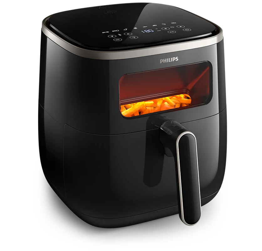PHILIPS 5.6L Airfryer 3000 Series XL Digital Window | RapidAir Technology, See Through Cooking Window, Touch Screen Control (HD9257/80)