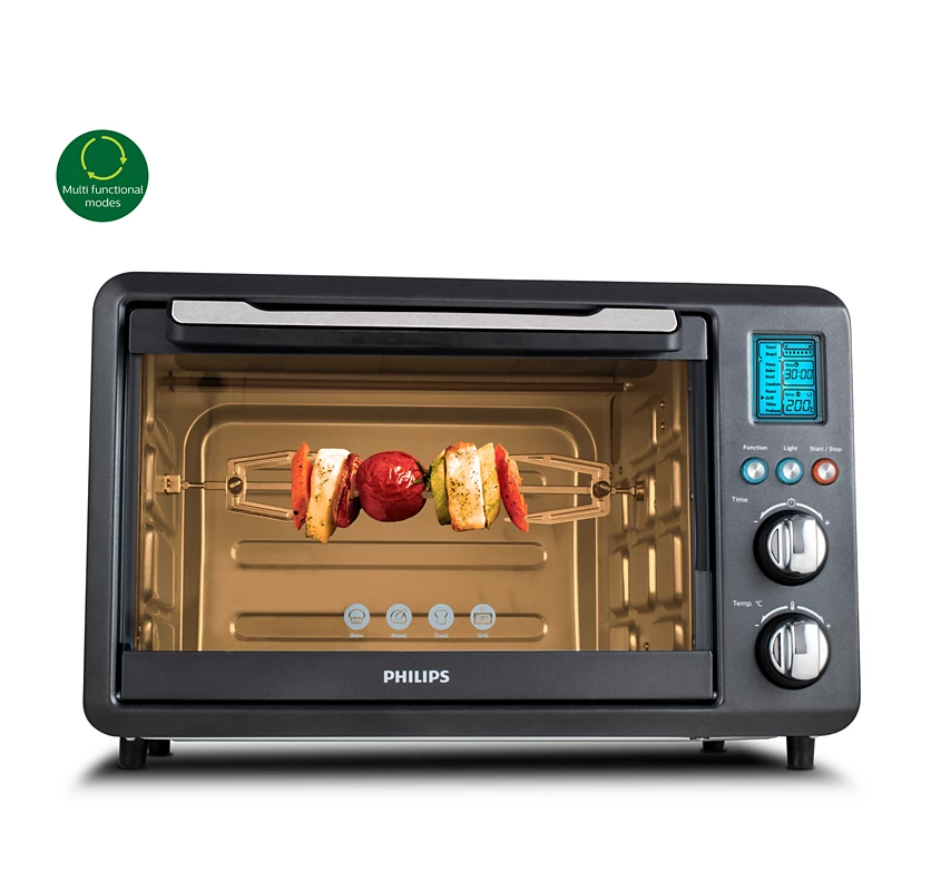 PHILIPS Viva Collection 25L Oven Toast Griller | Opti Temp Technology, 10 Presets menu, Digital Display panel (HD6975)