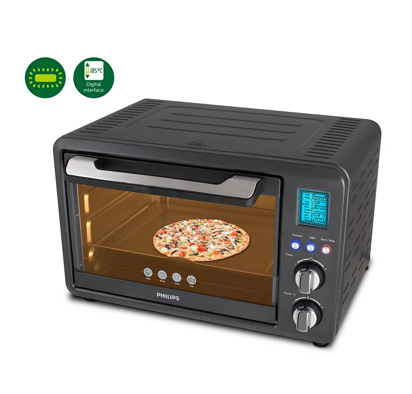 PHILIPS Viva Collection 25L Oven Toast Griller | Opti Temp Technology, 10 Presets menu, Digital Display panel (HD6975)