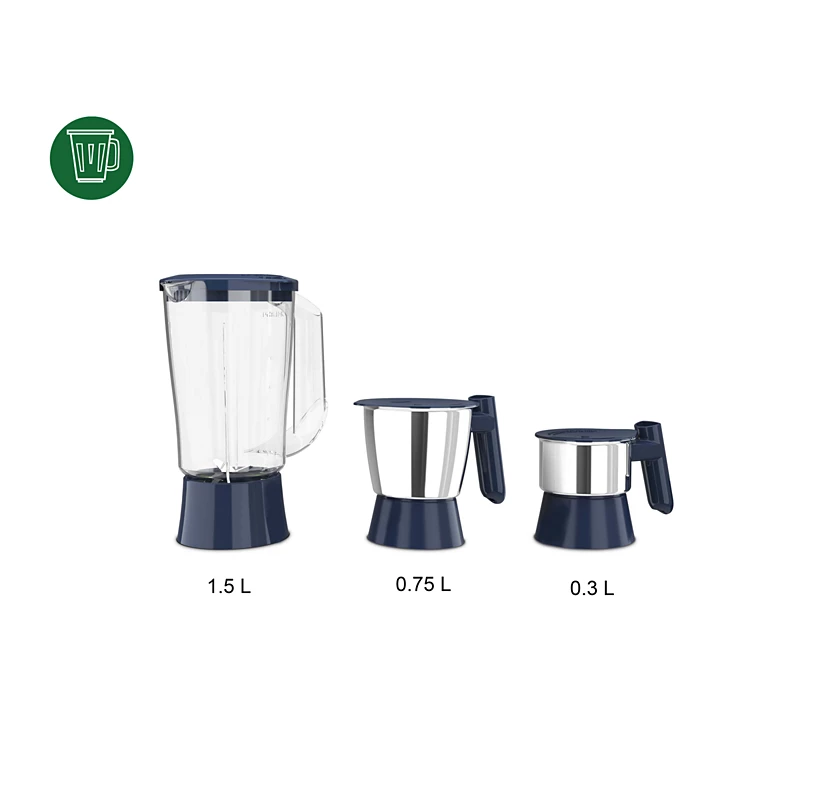 PHILIPS Daily collection Juicer Mixer Grinder | Multi-utility Jars, Ergonomical design | 500W, Perfect for Daily Use (HL7568/00)