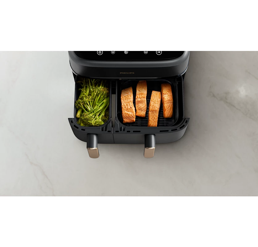 PHILIPS 3000 Series Airfryer Dual Basket | Cook Two Meals at Once, Crispy & Healthy with Rapid Air Technology (NA352/00)