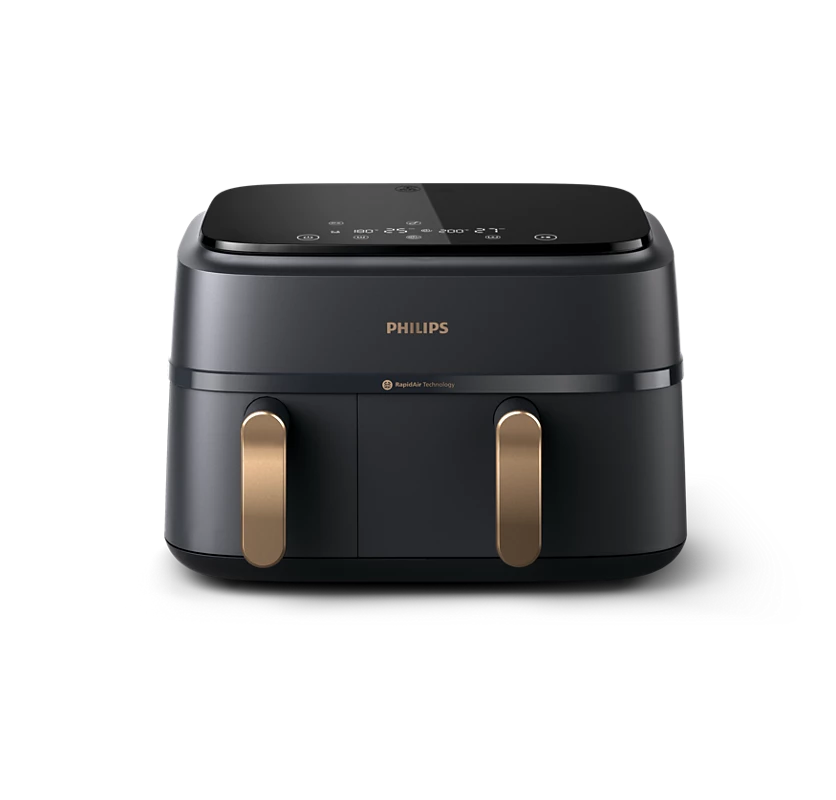 PHILIPS 3000 Series Airfryer Dual Basket | Cook Two Meals at Once, Crispy & Healthy with Rapid Air Technology (NA352/00)