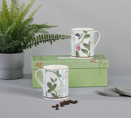 Claycraft India Circus Petal Perfection Zing Milk Mugs, Set of 2 (340ml)