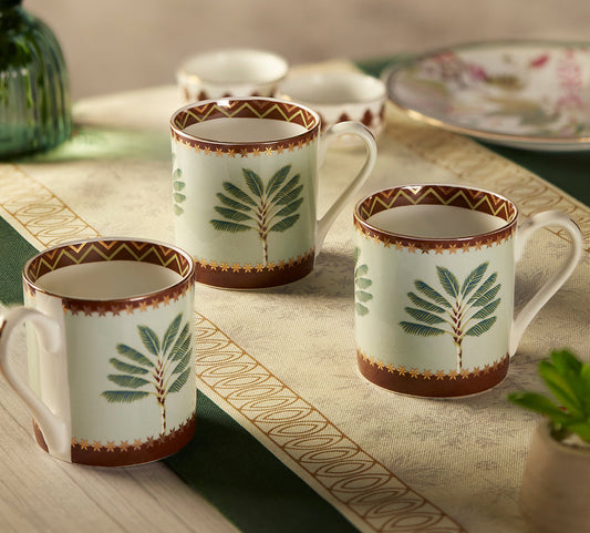 Claycraft India Circus Grandeur Green Melon Coffee Mug Set of 6 (220ml)