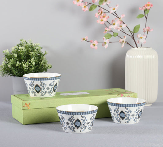 Claycraft India Circus Gardenia Dreams Nikko Bowl Set of 3 (470ml)