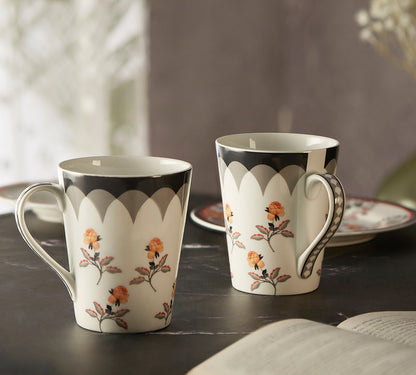 Claycraft India Circus Onyx elegance Zing Milk Mug Set of 2 (340ml)