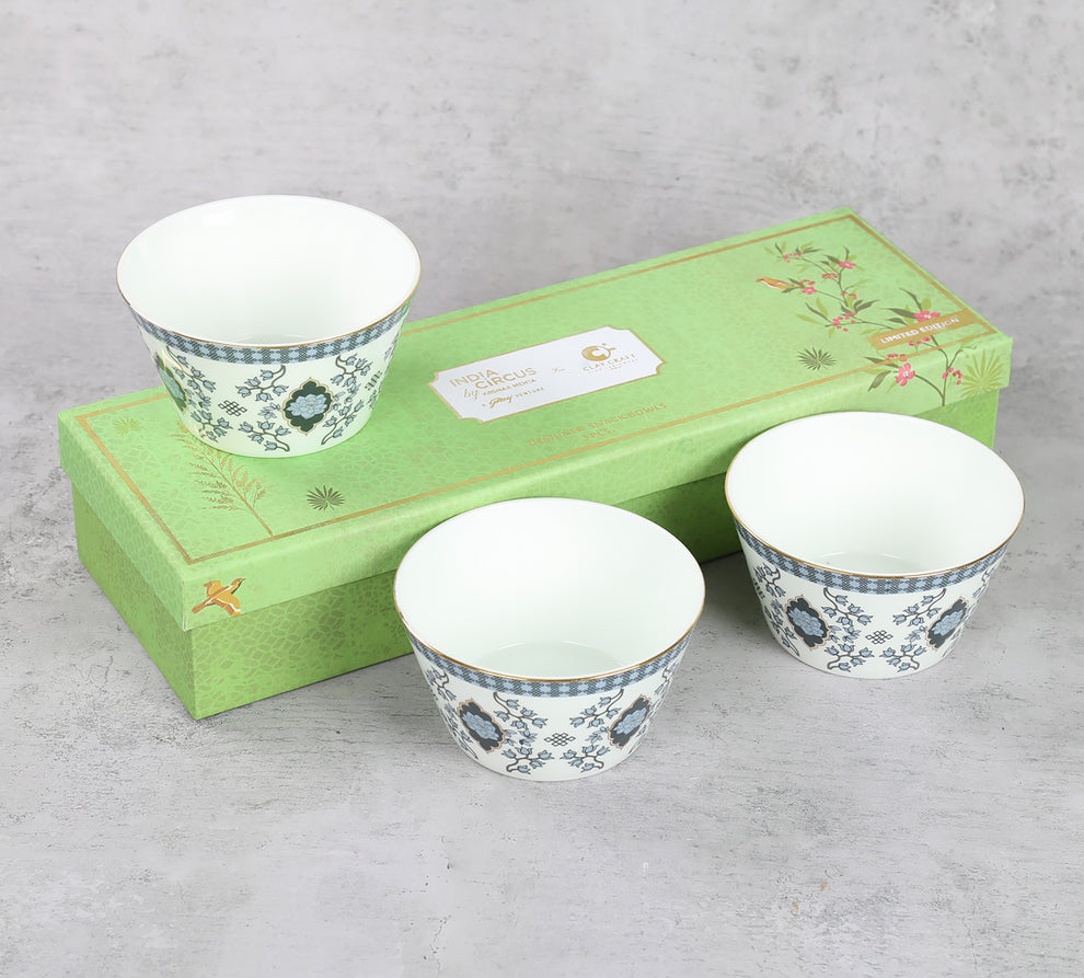 Claycraft India Circus Gardenia Dreams Nikko Bowl Set of 3 (470ml)