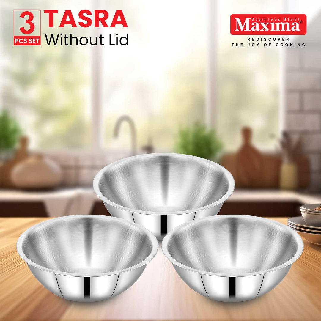 Maxima Maxima Triply Stainless Steel Tasla 3 Pcs Set (size : 20,22,24)