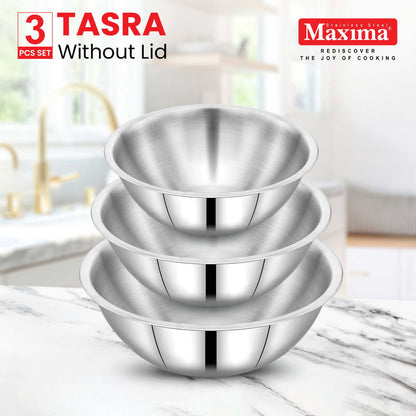 Maxima Maxima Triply Stainless Steel Tasla 3 Pcs Set (size : 20,22,24)