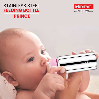 Maxima Prince Stainless Steel Baby Feeding Bottle with Plastic Cap