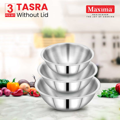Maxima Maxima Triply Stainless Steel Tasla 3 Pcs Set (size : 20,22,24)
