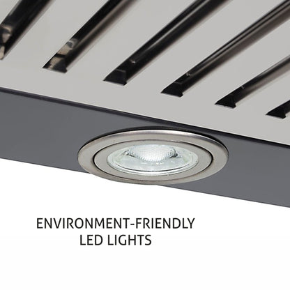 Kitchen Chimney Curved Glass with Push Button Baffle filters 90cm 1250 m3/h -Black (6071 BL)