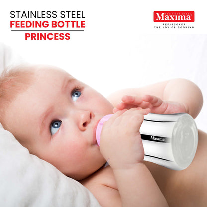 Maxima Princess Stainless Steel Baby Feeding Bottle with Plastic Cap