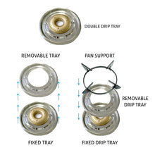 3 Burner Glass Gas Stove with High Flame Forged Brass Burner Double Drip Tray (1038 GT FB) - Manual/Auto Ignition