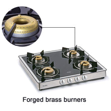 4 Burner Glass Gas Stove Mirror Finish 1 High Flame 3 Forged Brass Burner 60 CM (1042 GT FBM)