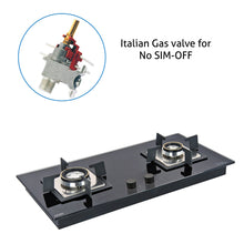 2 Burner Glass Hob Top with Double Ring Forged Brass Burners Auto Ignition (1022 SQ HT DB)