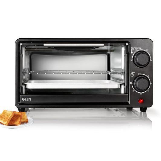GLEN 9L Oven Toaster | 800W SS Heating Elements, 30-Minute Timer & Ergonomic Knobs – Black (SA5009E)"