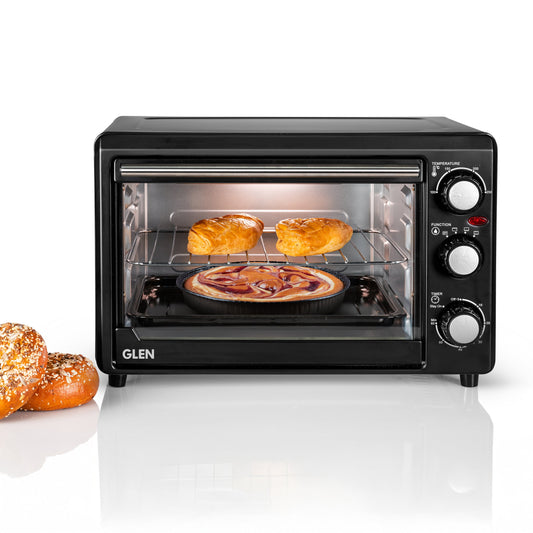 GLEN Oven Toaster Griller (OTG) - 18 Litres | Upper & Lower Heating 60 minute timer 1200W - Black (SA5018)