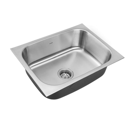 GLEN Stainless Steel Grade 304 Sink for Kitchen | Single Bowl Press Sink 21x18x8 inches, Matte Finish (KS-SP21188SBM)