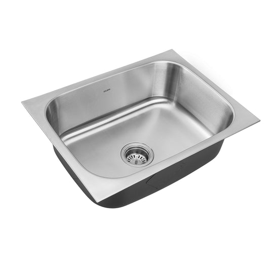 GLEN Stainless Steel Grade 304 Sink for Kitchen | Single Bowl Press Sink 21x18x8 inches, Matte Finish (KS-SP21188SBM)