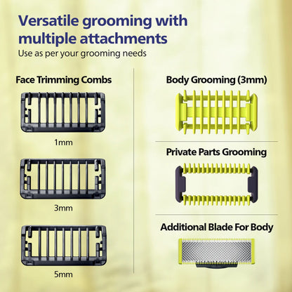 Philips One Blade trimmer for Face+Body Powerful rechargeable trimmer QP1624/10