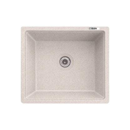 GLEN Quartz Kitchen Sink | Single Bowl 18x16x8 inches (KS-QZ18168SB) | 80% Quartz, Non-Porous, Anti-Bacterial & Heat Resistant