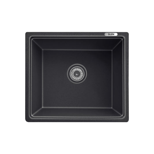 GLEN Quartz Kitchen Sink | Single Bowl 18x16x8 inches (KS-QZ18168SB) | 80% Quartz, Non-Porous, Anti-Bacterial & Heat Resistant