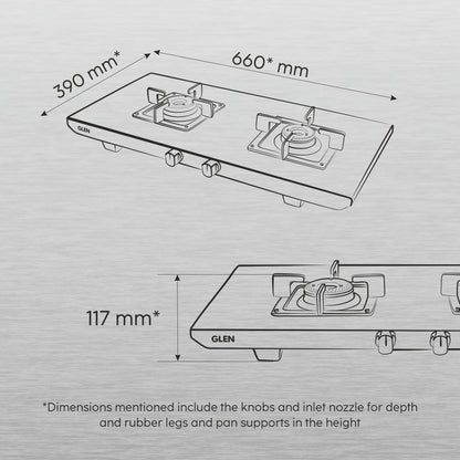 2 Burner Ultra Tuff Stainless Steel Gas Stove with Forged Brass Burner - Manual/Auto Ignition (1052 UT SS)