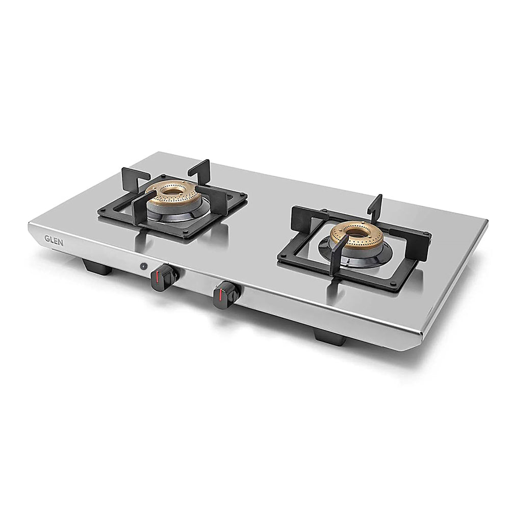 2 Burner Ultra Tuff Stainless Steel Gas Stove with Forged Brass Burner - Manual/Auto Ignition (1052 UT SS)