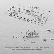 3 Burner Ultra Tuff Stainless Steel Gas Stove with Forged Brass Burner - Manual/Auto Ignition (1053 UT SS)