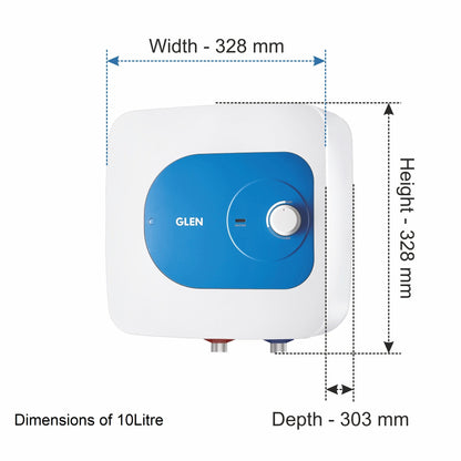 Water Heater 2000W 8 Bar Pressure Glasslined Element and Tank, Temperature control (7054) - 15L/25L